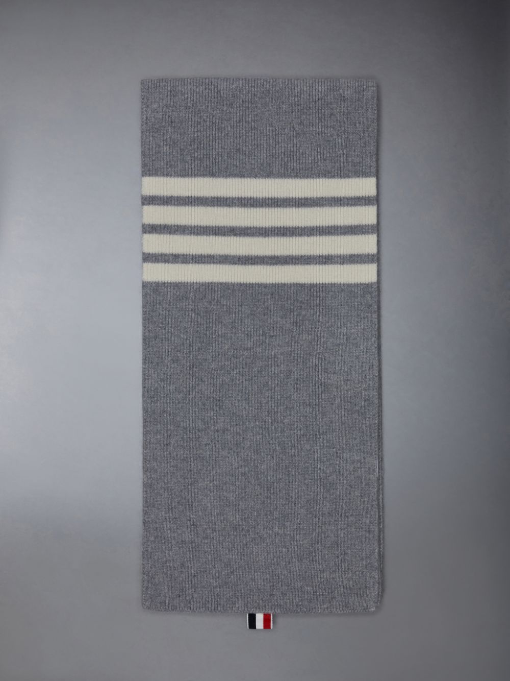 Women Thom Browne CASHMERE RIB 4-BAR Scarf Grey | HHY88L58815
