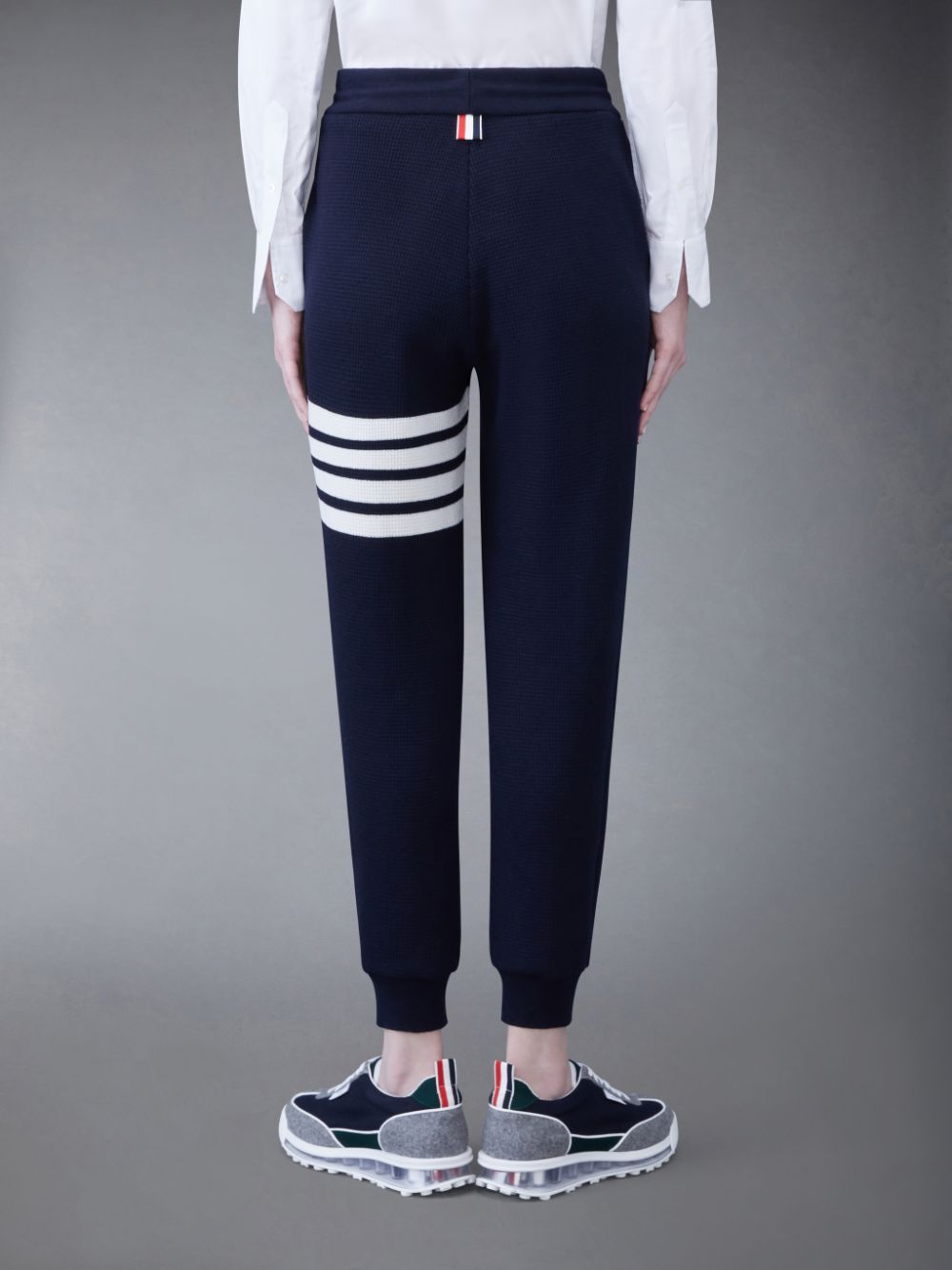 Women Thom Browne CASHMERE WAFFLE 2003 4-BAR Sweatpants Blue | ZUY70T87871