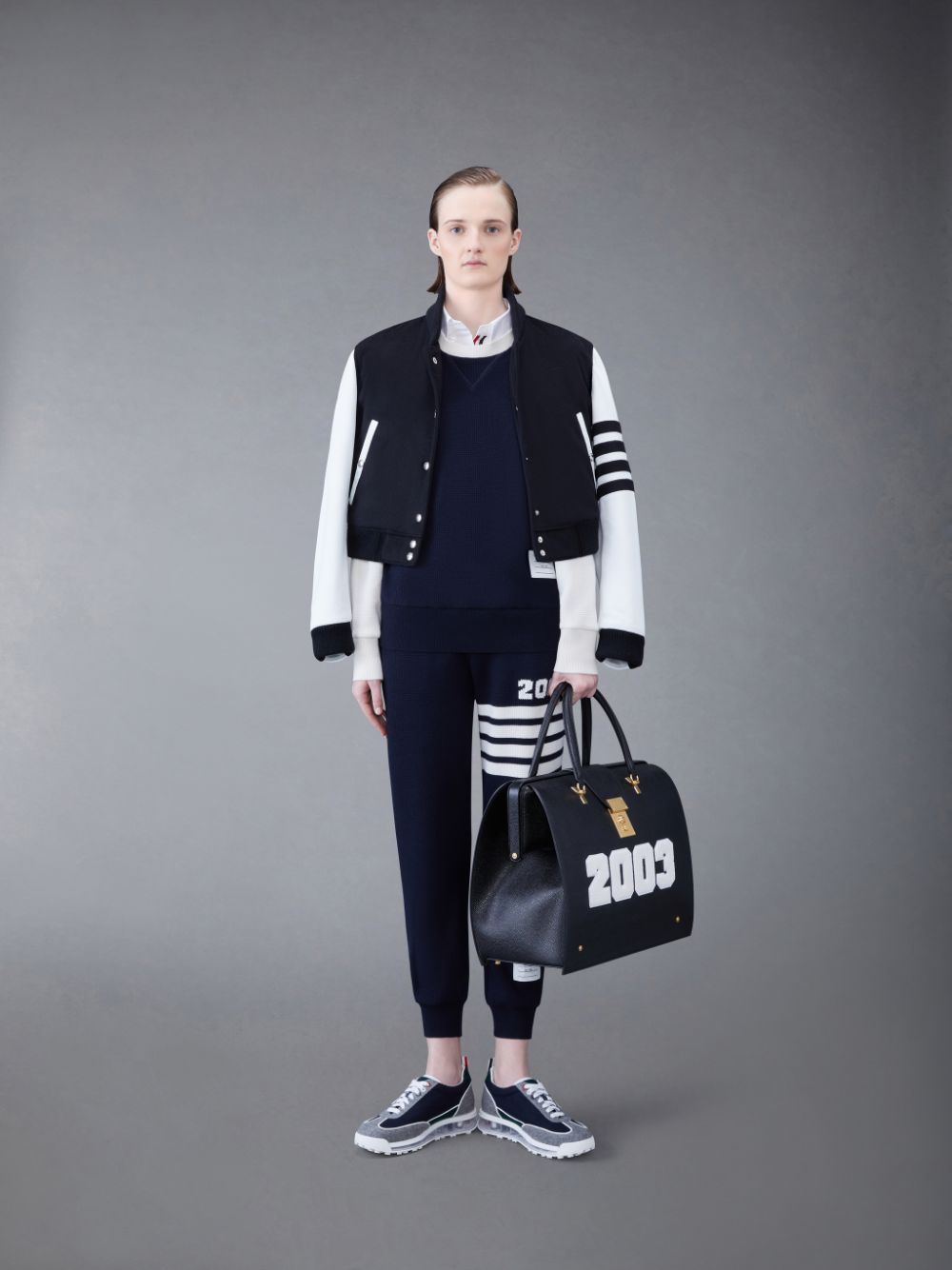 Women Thom Browne CASHMERE WAFFLE 2003 4-BAR Sweatpants Blue | ZUY70T87871
