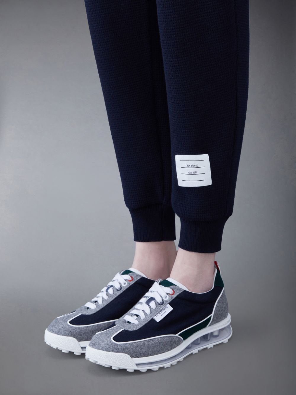Women Thom Browne CASHMERE WAFFLE 2003 4-BAR Sweatpants Blue | ZUY70T87871