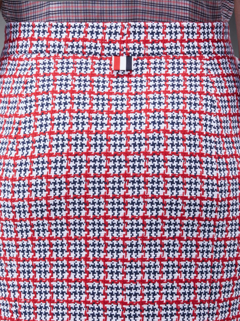 Women Thom Browne Check Summer Tweed Fray Maxi Low Rise Pencil Skirts White | JKR18L42271