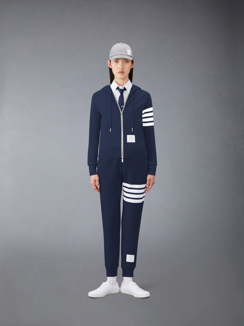 Women Thom Browne Classic Loopback 4-Bar Sweatpants Blue | IKB87B12367