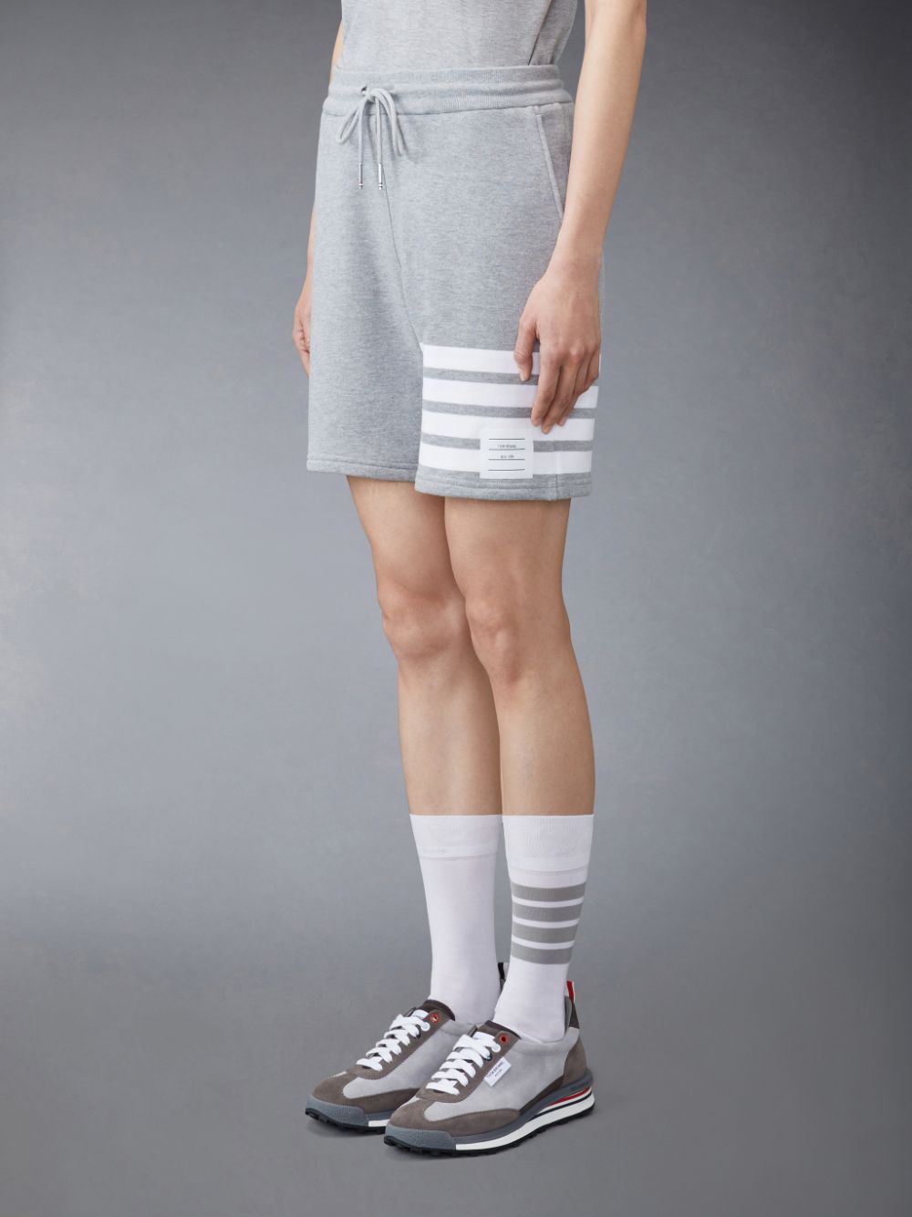 Women Thom Browne Classic Loopback 4-Bar Shorts Grey | WZA80D34167