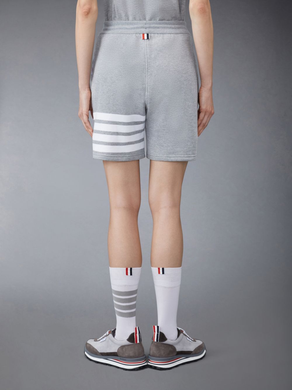 Women Thom Browne Classic Loopback 4-Bar Shorts Grey | WZA80D34167