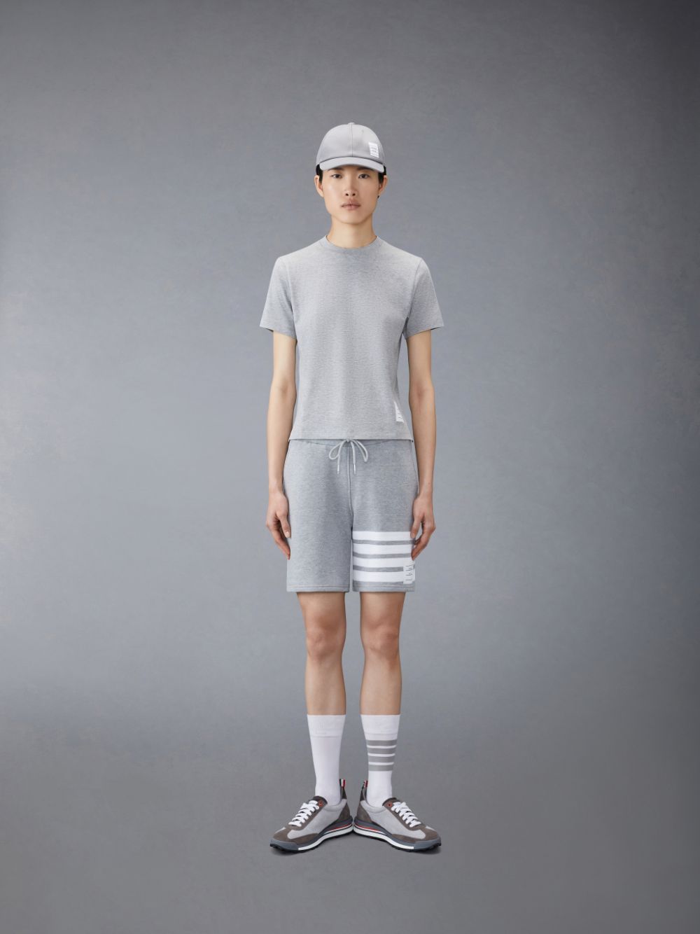 Women Thom Browne Classic Loopback 4-Bar Shorts Grey | WZA80D34167
