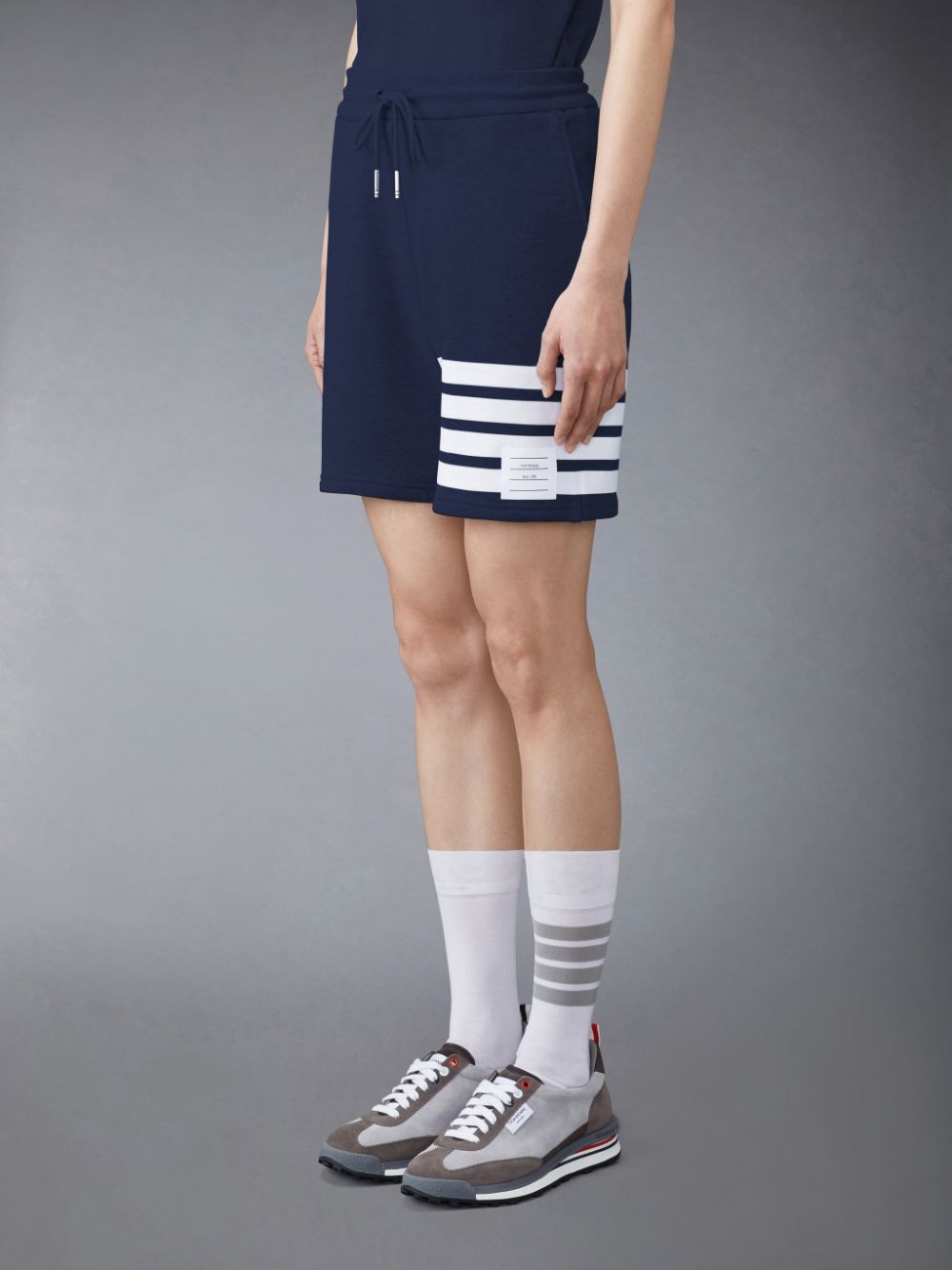 Women Thom Browne Classic Loopback 4-Bar Shorts Blue | TIP43B84038