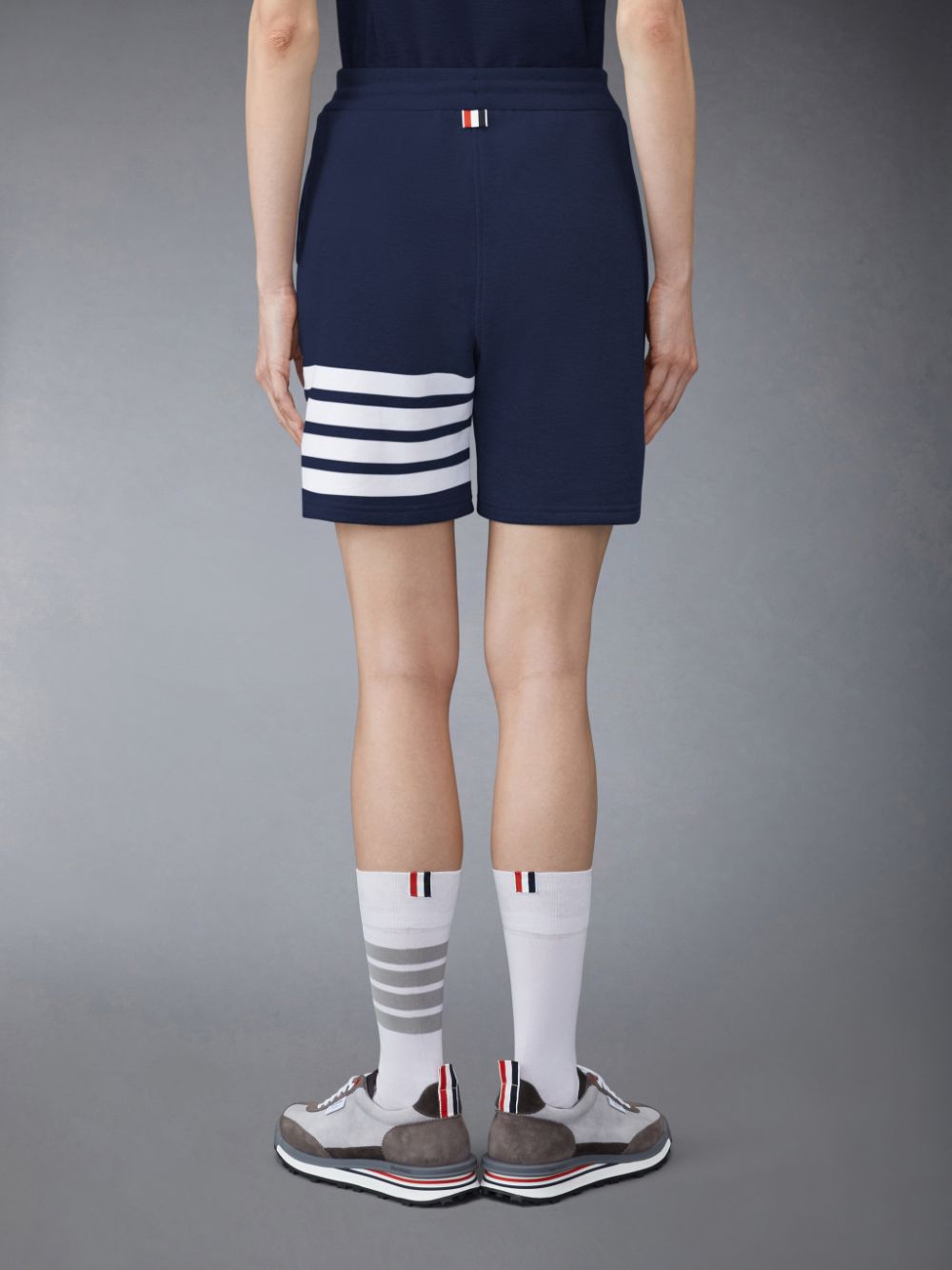 Women Thom Browne Classic Loopback 4-Bar Shorts Blue | TIP43B84038