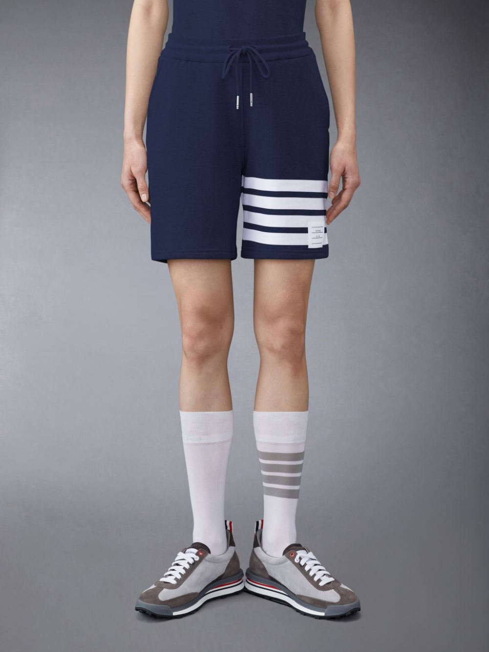 Women Thom Browne Classic Loopback 4-Bar Shorts Blue | TIP43B84038