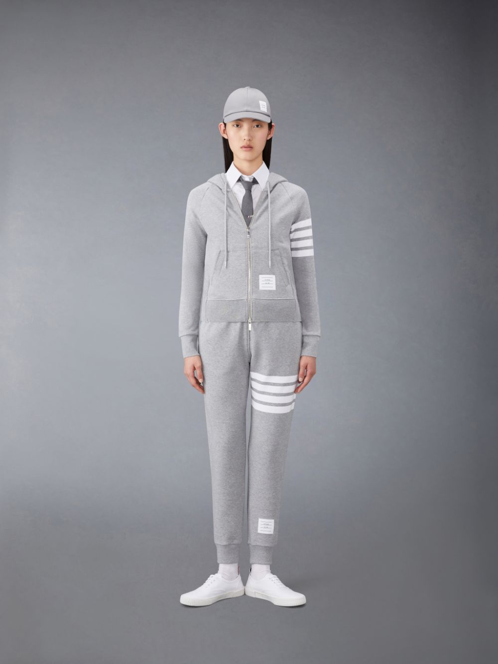 Women Thom Browne Classic Loopback 4-Bar Sweatpants Grey | GWX11L09965