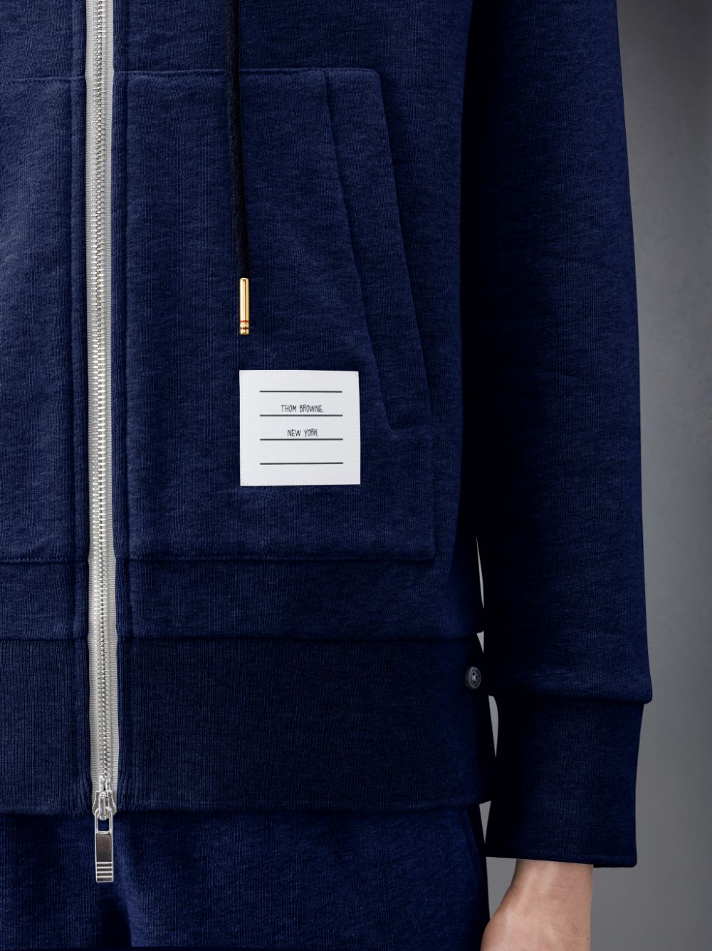 Women Thom Browne Classic Loopback Stripe Full Zip Hoodie Blue | WIA79Y70100