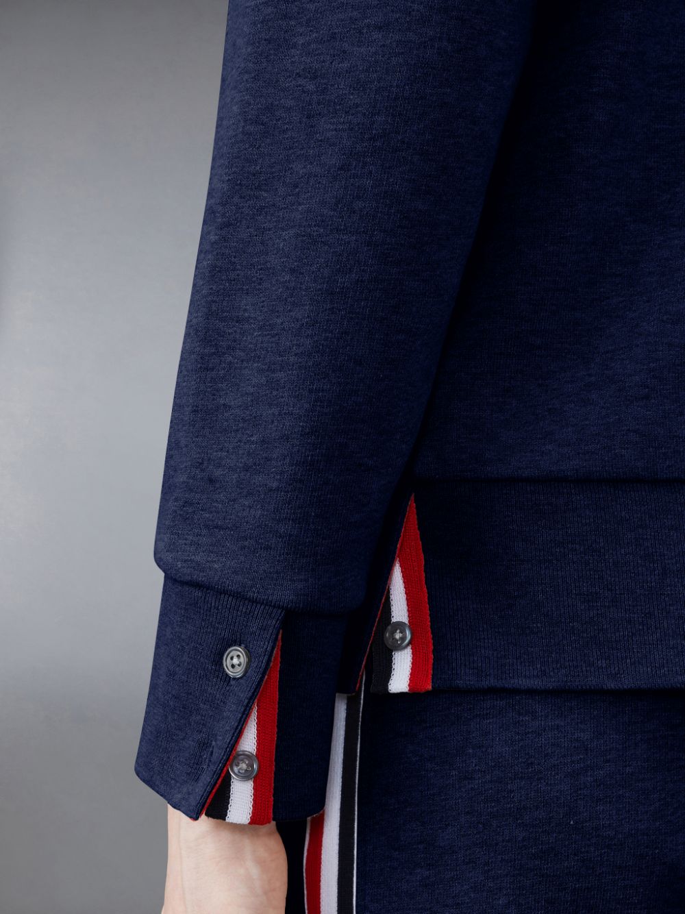 Women Thom Browne Classic Loopback Stripe Full Zip Hoodie Blue | WIA79Y70100