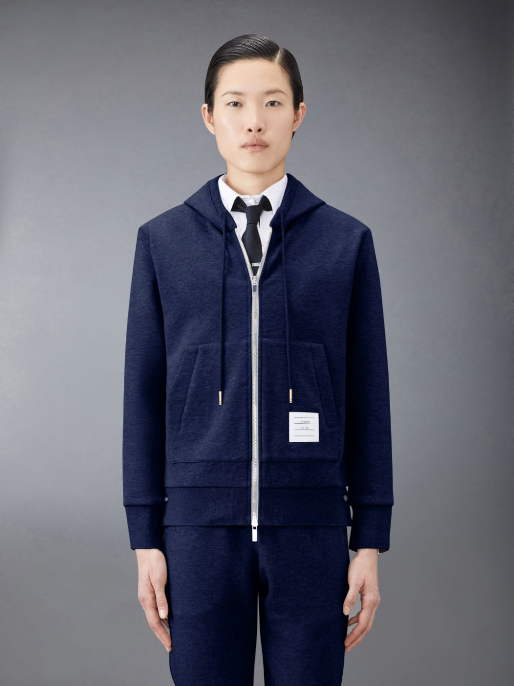 Women Thom Browne Classic Loopback Stripe Full Zip Hoodie Blue | WIA79Y70100