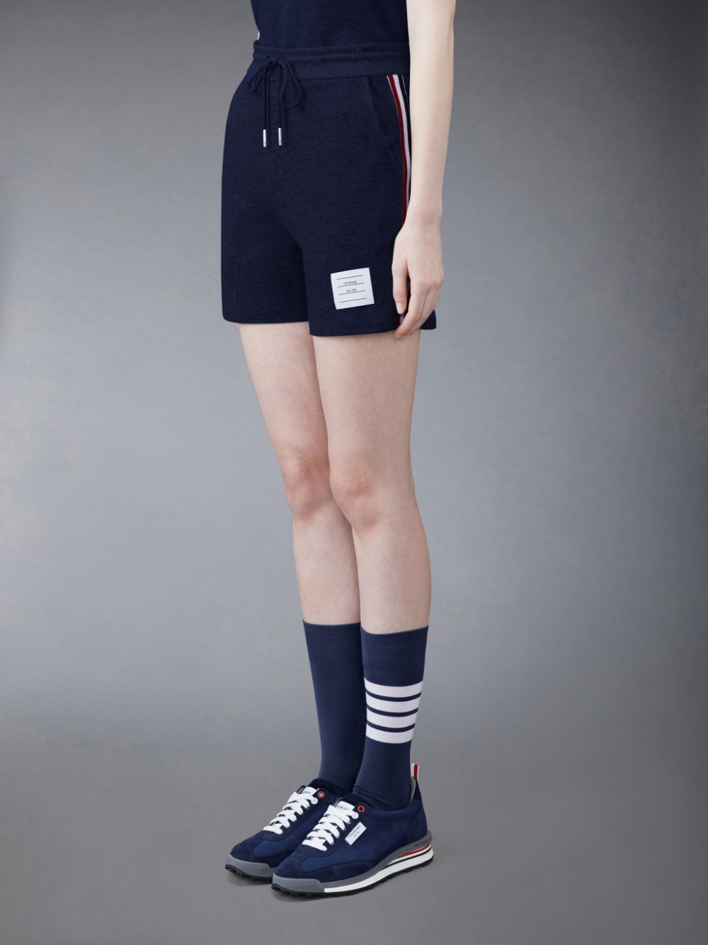 Women Thom Browne Classic Pique Stripe Shorts Blue | DUW51H28696