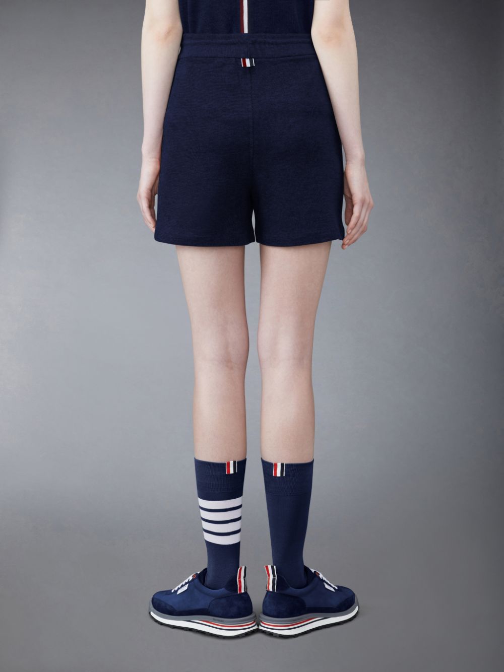 Women Thom Browne Classic Pique Stripe Shorts Blue | DUW51H28696