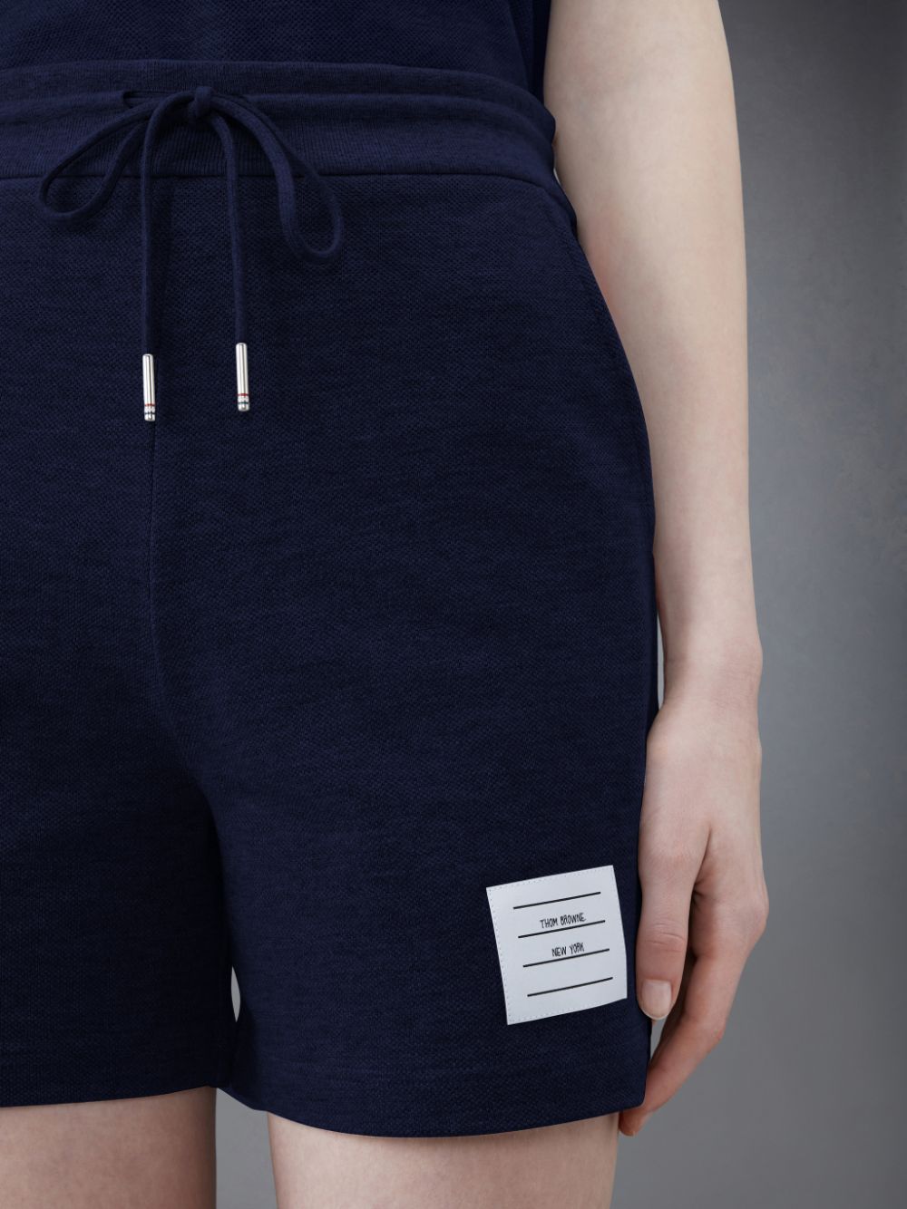 Women Thom Browne Classic Pique Stripe Shorts Blue | DUW51H28696