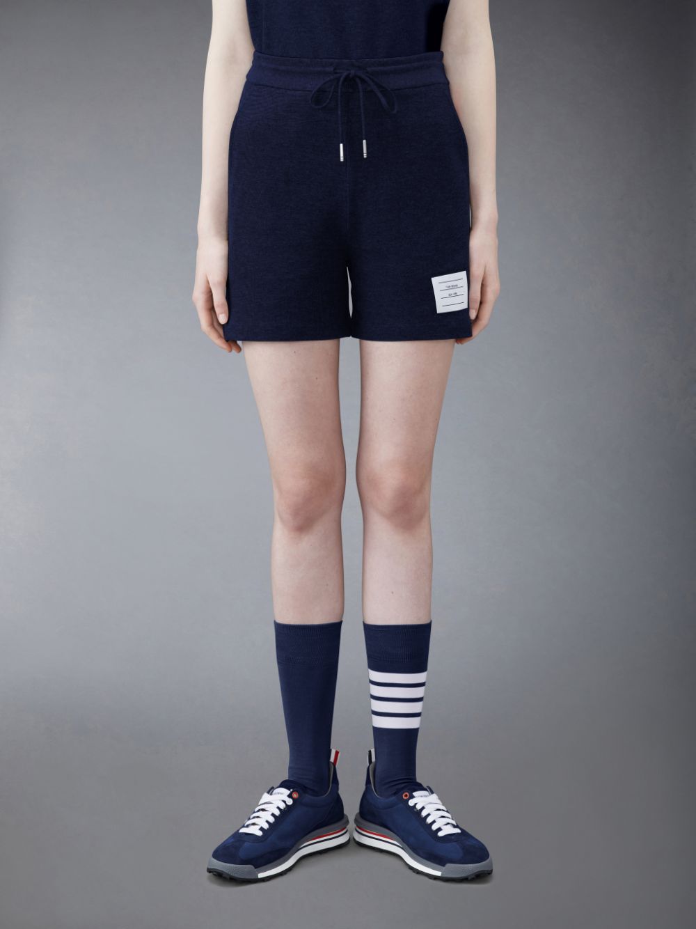 Women Thom Browne Classic Pique Stripe Shorts Blue | DUW51H28696
