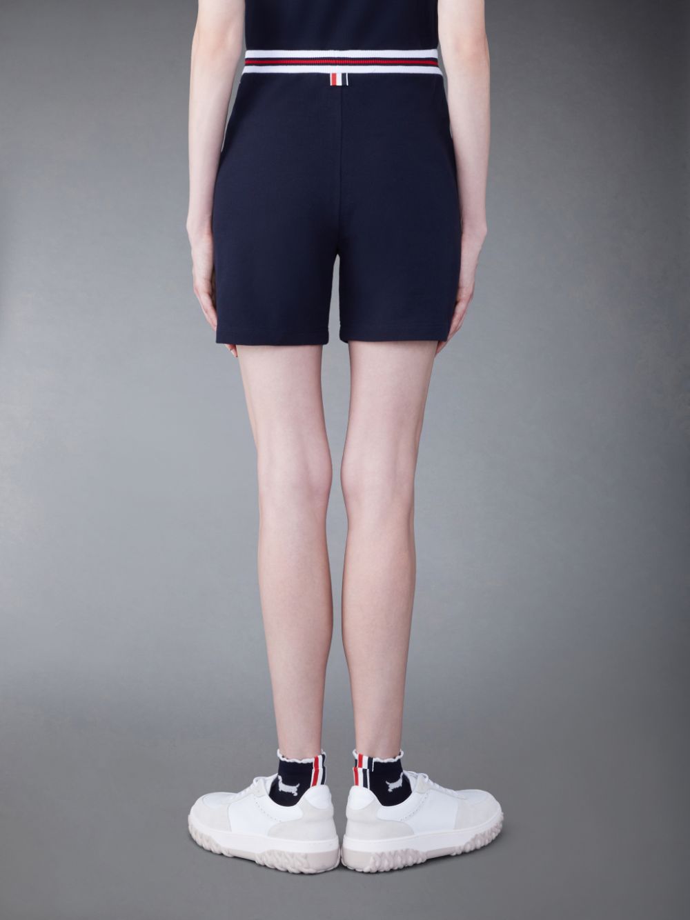 Women Thom Browne Classic Pique Stripe Shorts Blue | QOM58O07827
