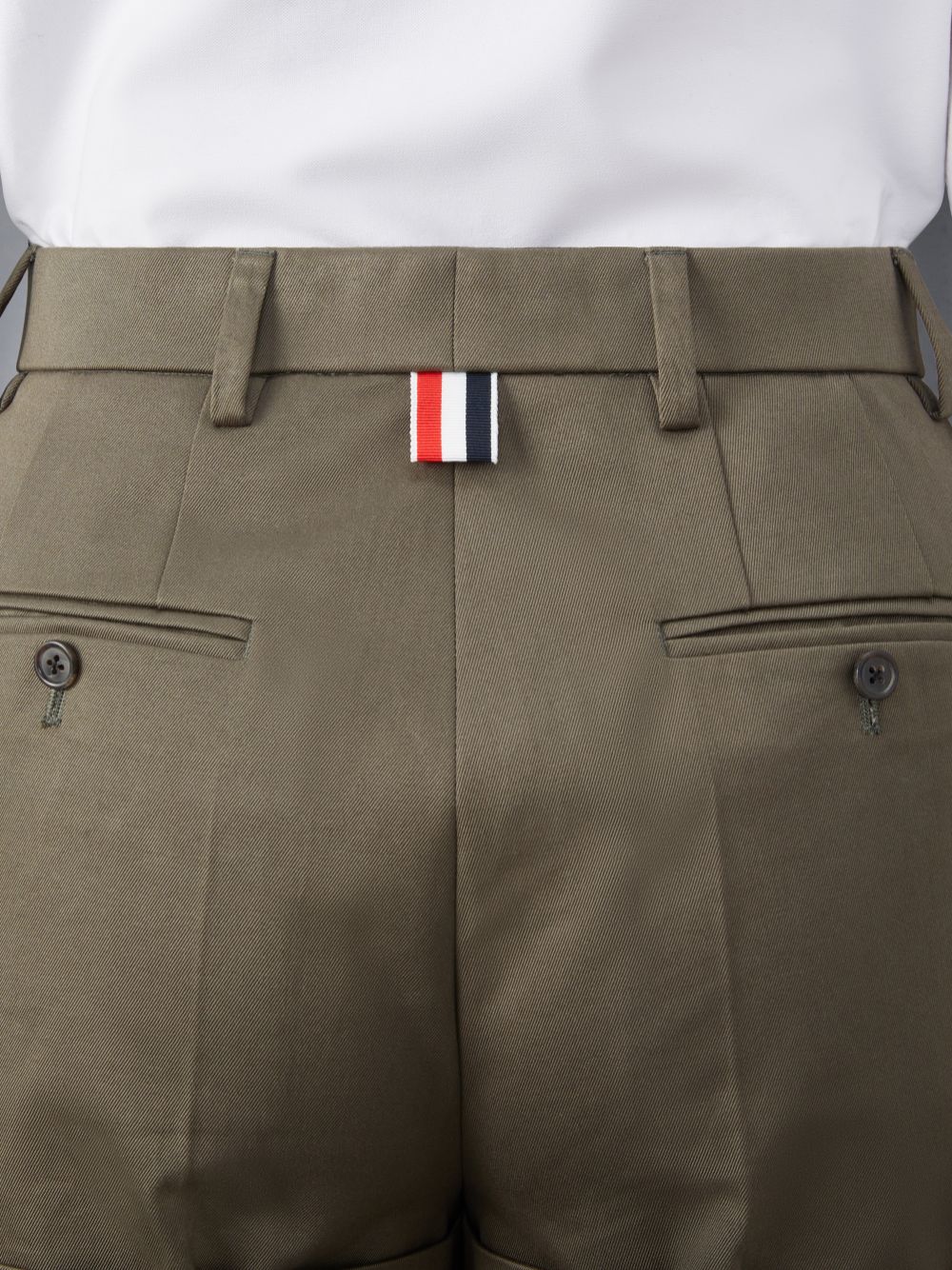 Women Thom Browne Cotton Twill Sack Shorts Green | SDH43C39205