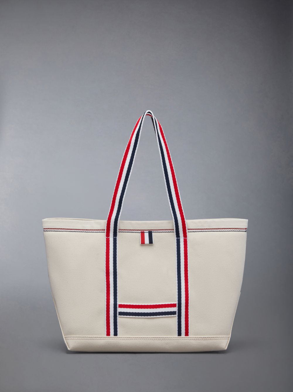 Women Thom Browne Double Face Canvas Small Tool Tote Bags White | WSM46J48585
