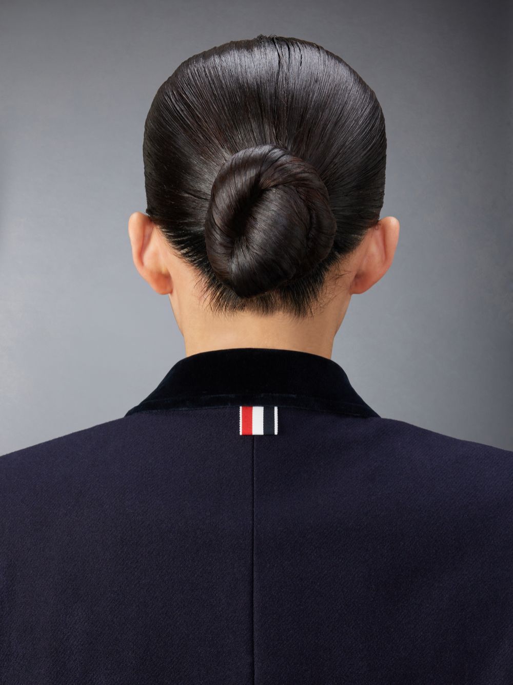 Women Thom Browne Melton Wool 4-Bar Chesterfield Coats Navy | VIN09P08265