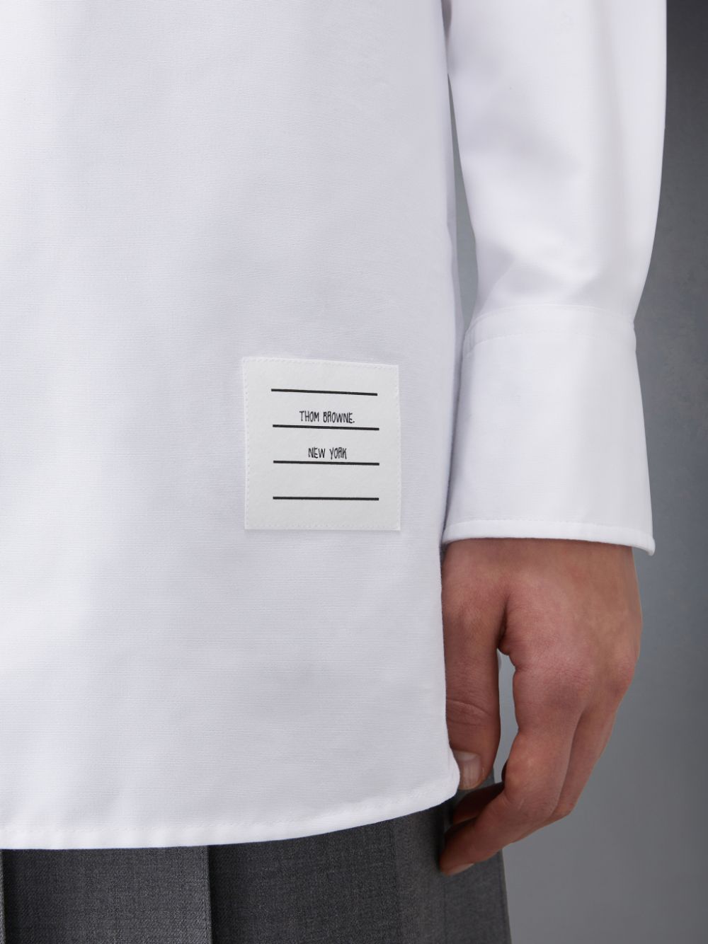 Women Thom Browne Oxford 4-Bar Bow Tie Blouson Shirts White | SFC21F08081