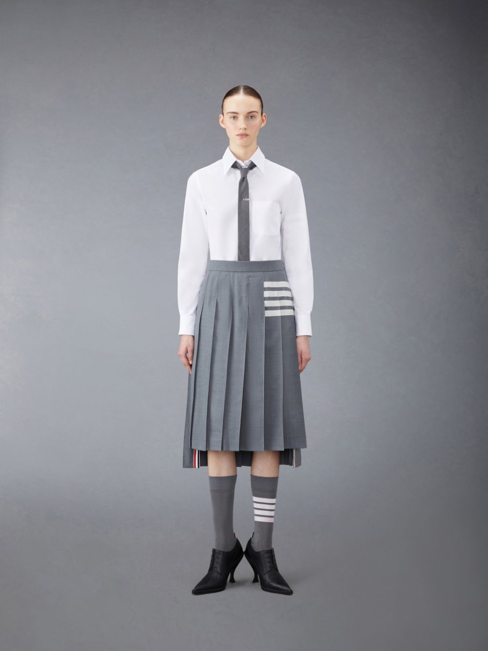 Women Thom Browne Oxford 4-Bar Shirts White | MJO18L37726