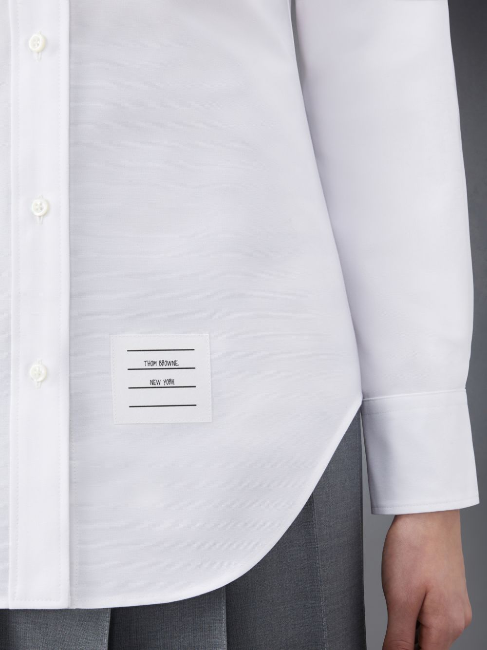 Women Thom Browne Oxford 4-Bar Shirts White | MJO18L37726