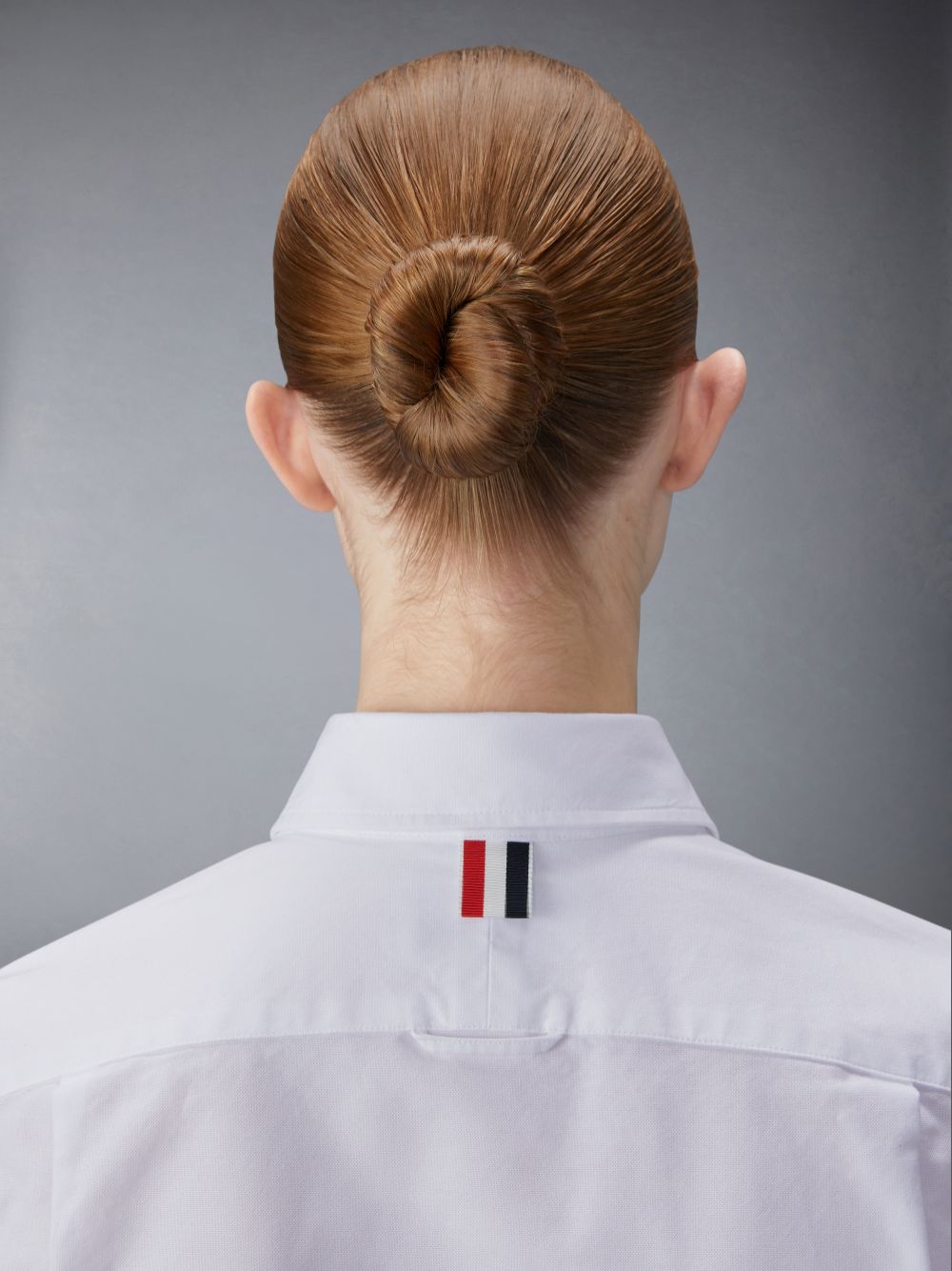Women Thom Browne Oxford Armband Round Collar Cropped Shirts White | FLN83D87397