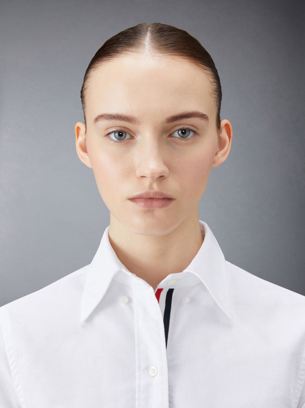 Women Thom Browne Oxford Stripe Shirt Dress White | TOL93D74711