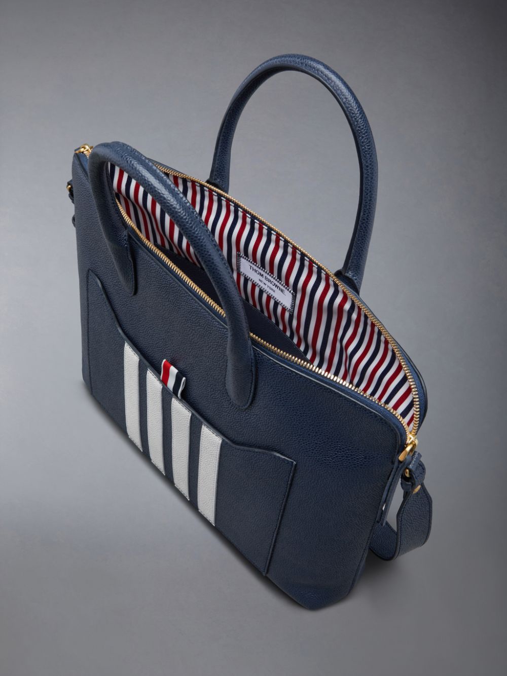 Women Thom Browne Pebble Grain 4-Bar Business Bags Blue | EOZ16X50766