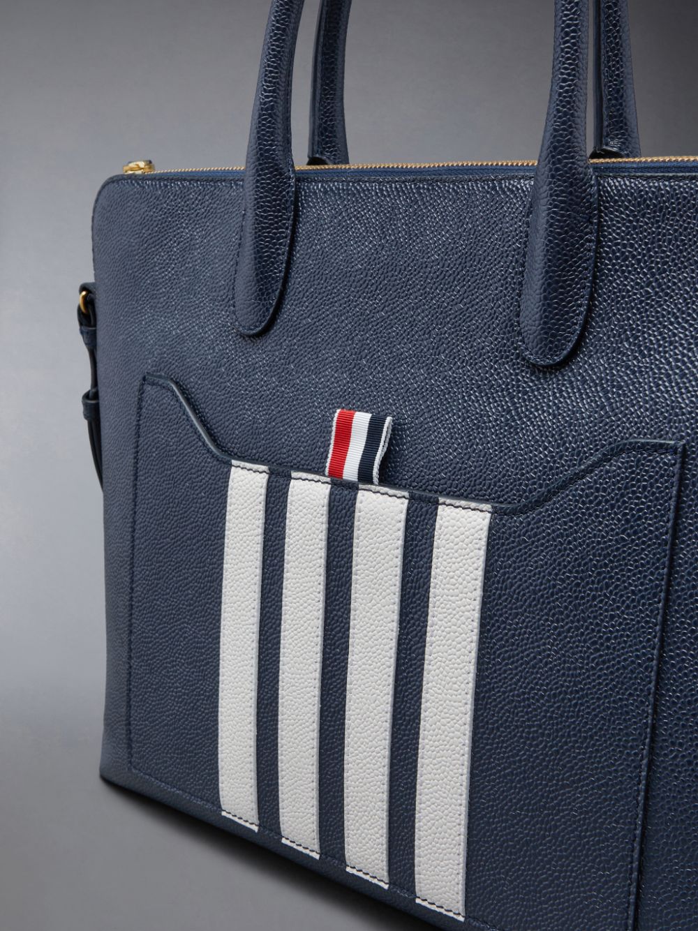 Women Thom Browne Pebble Grain 4-Bar Business Bags Blue | EOZ16X50766