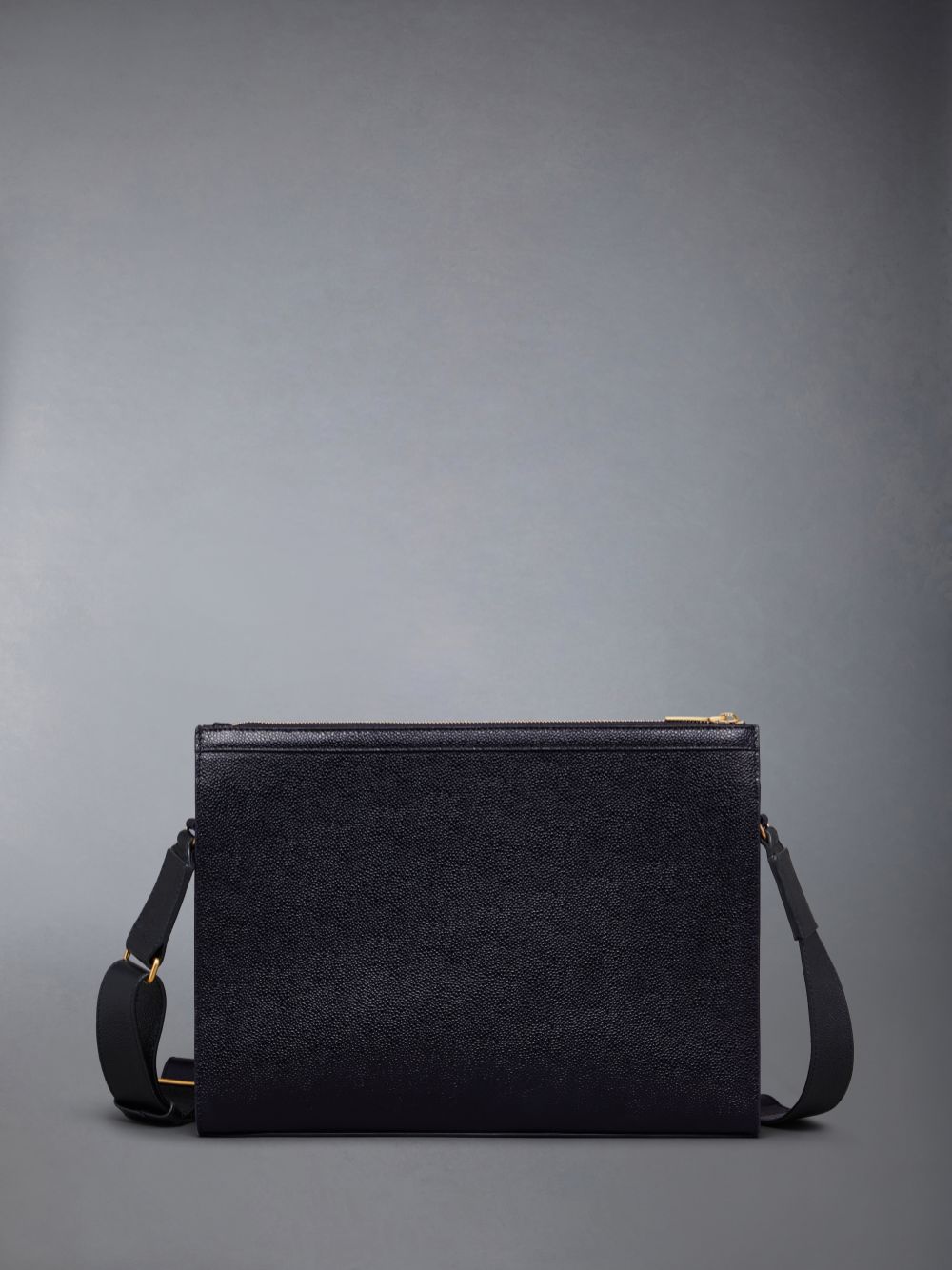 Women Thom Browne Pebble Grain 4-Bar Document Holder Crossbody Bags Black | EPD49Q40373