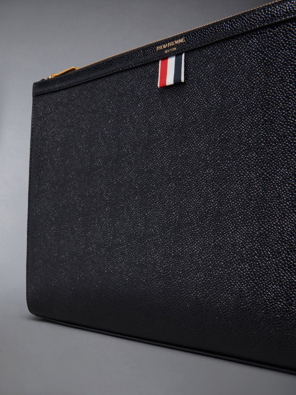Women Thom Browne Pebble Grain 4-Bar Document Holder Crossbody Bags Black | EPD49Q40373