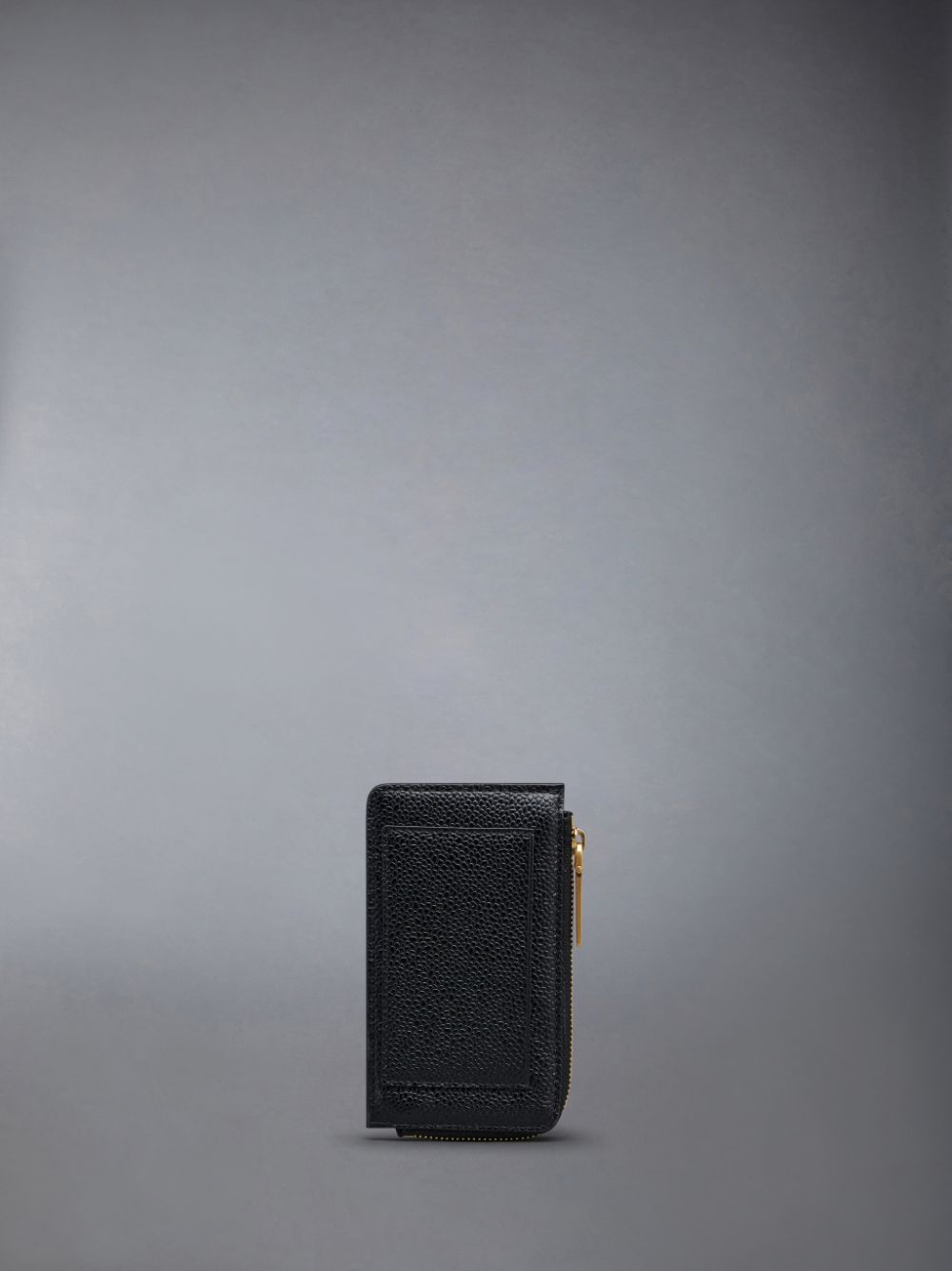 Women Thom Browne Pebble Grain Leather Half Zip Wallets Black | LXN21G61827