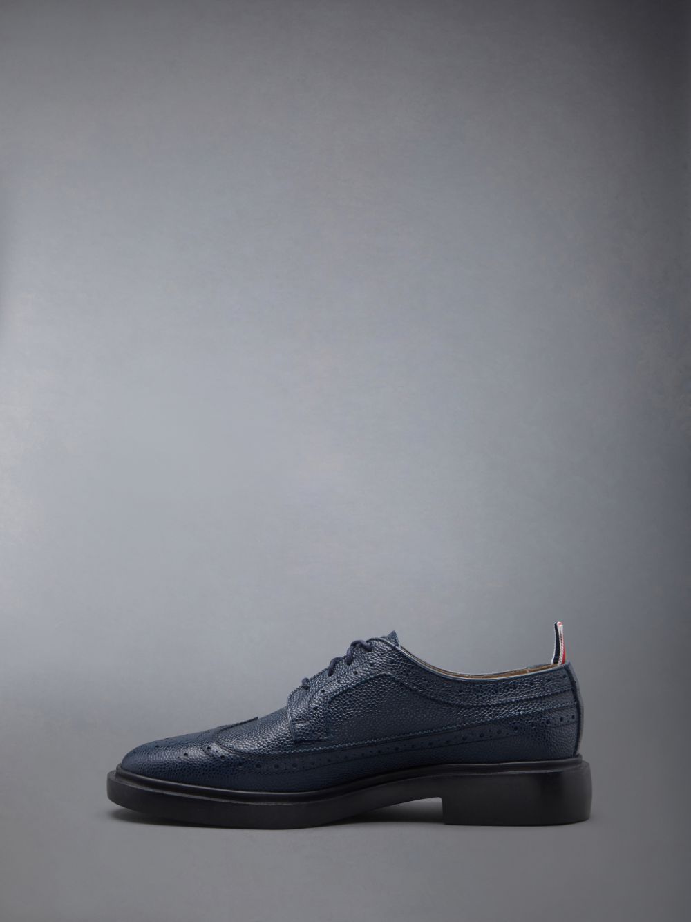 Women Thom Browne Pebble Grain Leather Longwing Brogue Shoes Blue | MAZ46Q26826