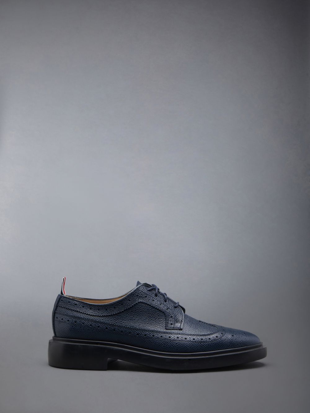 Women Thom Browne Pebble Grain Leather Longwing Brogue Shoes Blue | MAZ46Q26826