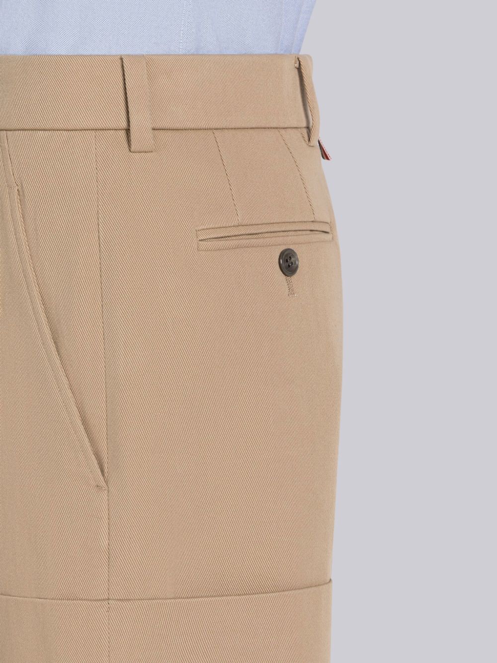 Women Thom Browne Piece Dyed Cotton Gabardine Beltloop Sack Shorts Beige | LKO36T77357