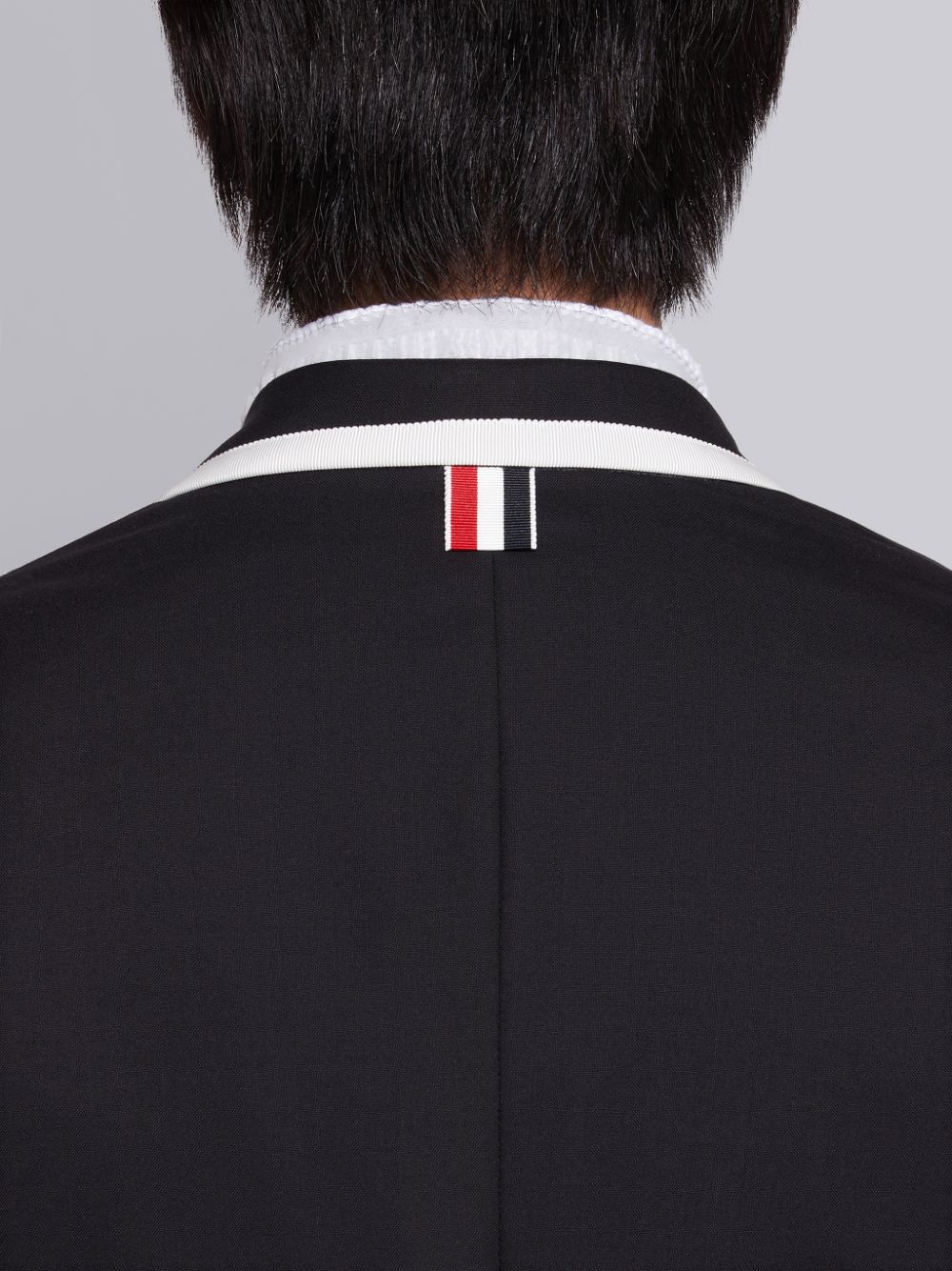 Women Thom Browne Super 120s Plain Weave Wide Lapel Jackets Black | IWE20T75893