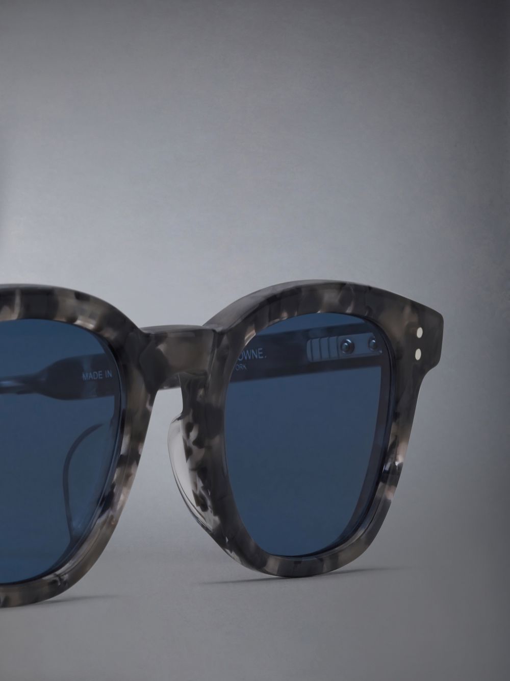 Women Thom Browne Tortoise Acetate Rectangular Sunglasses Grey | FIT06P63558