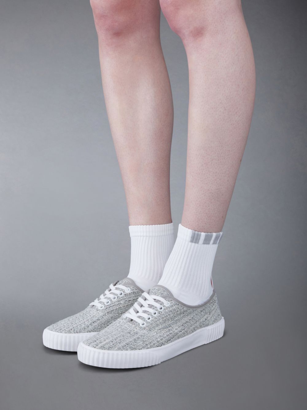 Women Thom Browne Tweed Heritage Sneakers Grey | PCN58J19107