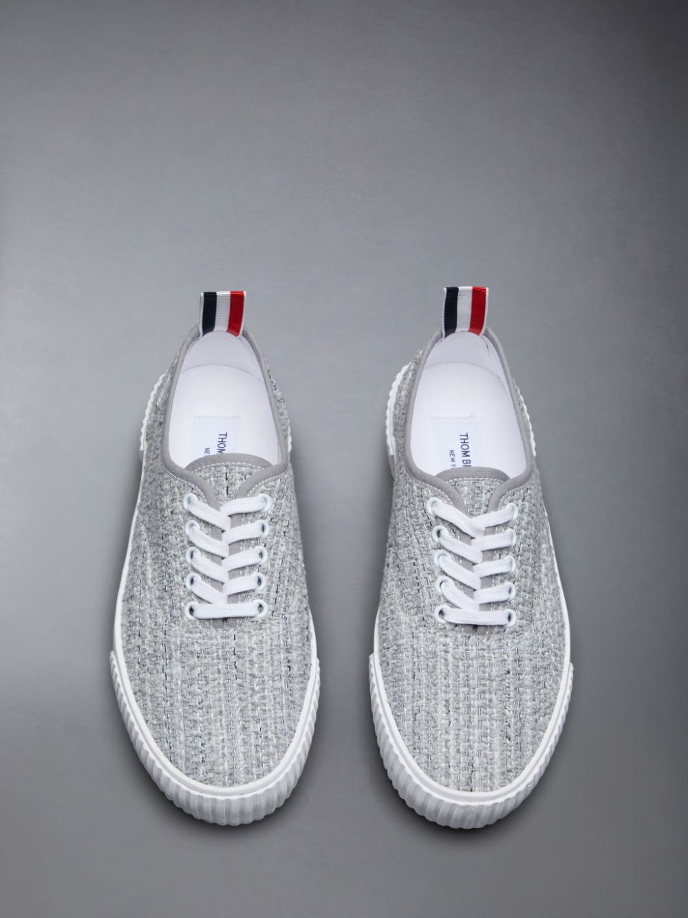 Women Thom Browne Tweed Heritage Sneakers Grey | PCN58J19107
