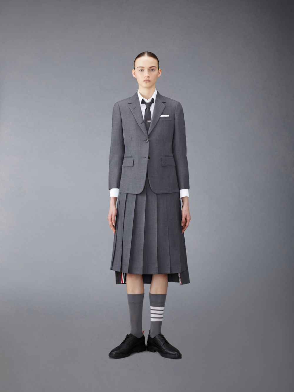 Women Thom Browne Twill Classic Sport Coats Grey | EXJ89N92791