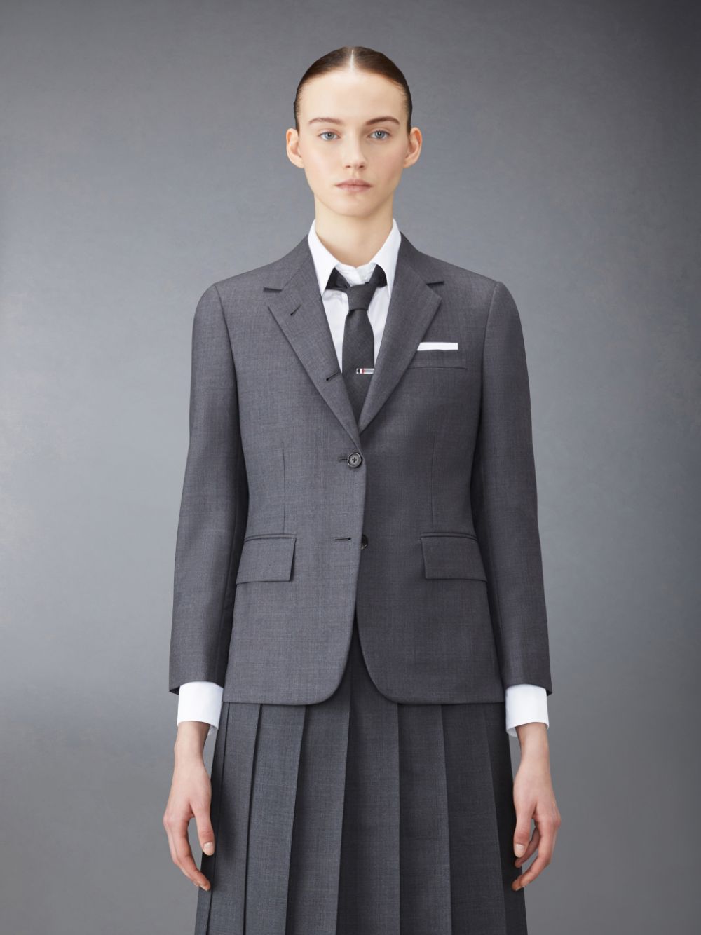 Women Thom Browne Twill Classic Sport Coats Grey | EXJ89N92791