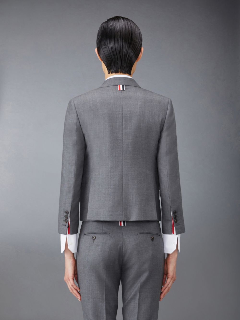 Women Thom Browne Twill High Armhole Sport Coats Grey | VZY16Y65044