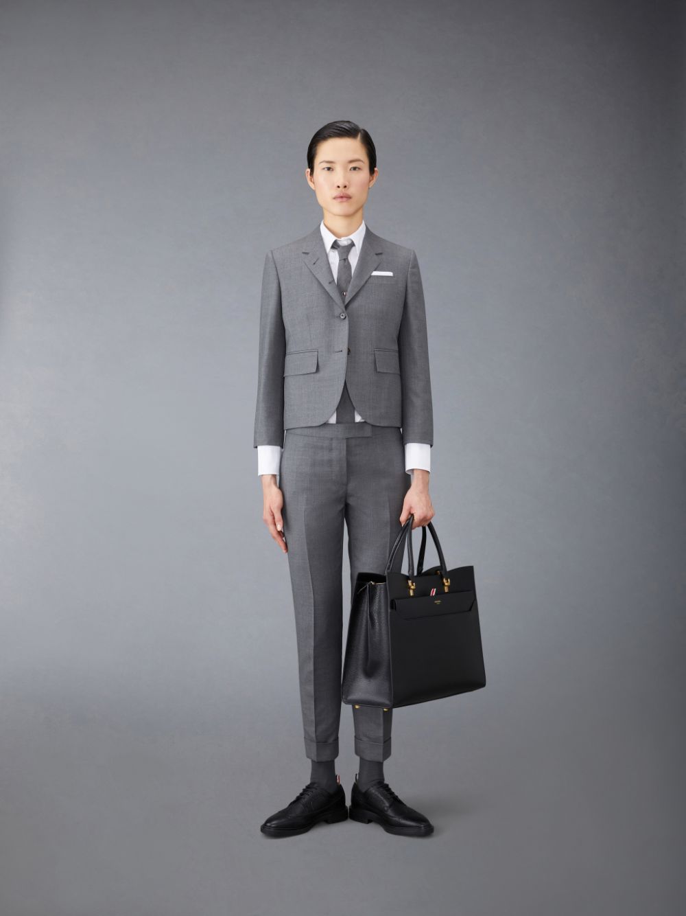 Women Thom Browne Twill High Armhole Sport Coats Grey | VZY16Y65044