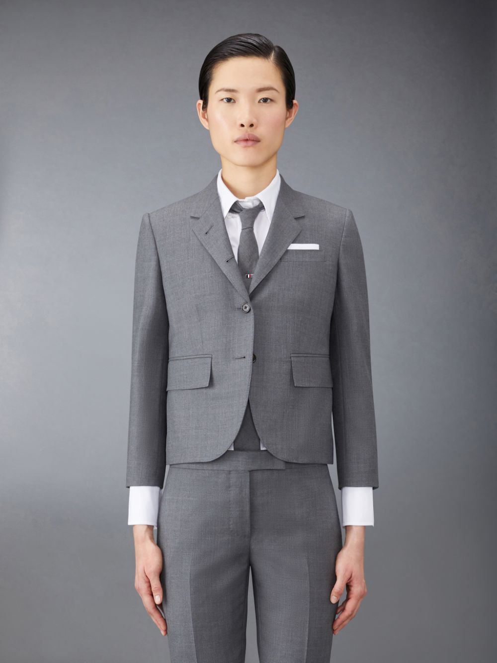 Women Thom Browne Twill High Armhole Sport Coats Grey | VZY16Y65044