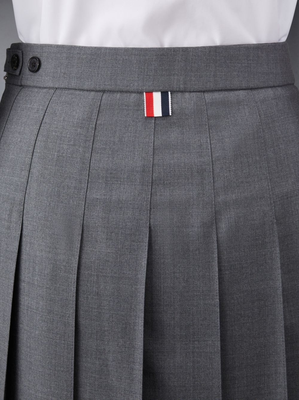 Women Thom Browne Twill Pleated Midi Skirts Grey | NJT06O31332