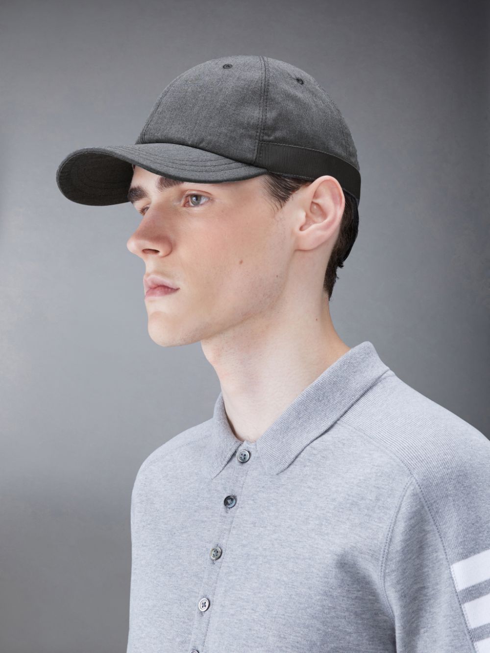 Women Thom Browne Typewriter Cloth Classic Baseball Caps Grey | RRZ54M05970