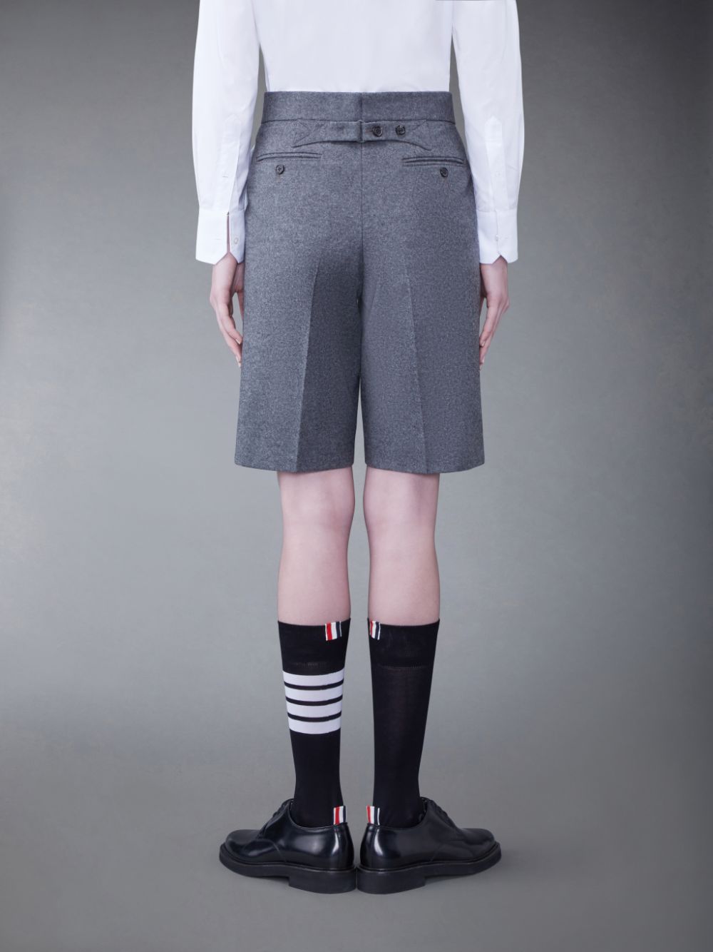 Women Thom Browne WOOL FLANNEL 2003 CLASSIC BERMUDA Shorts Grey | JQM97Z38414