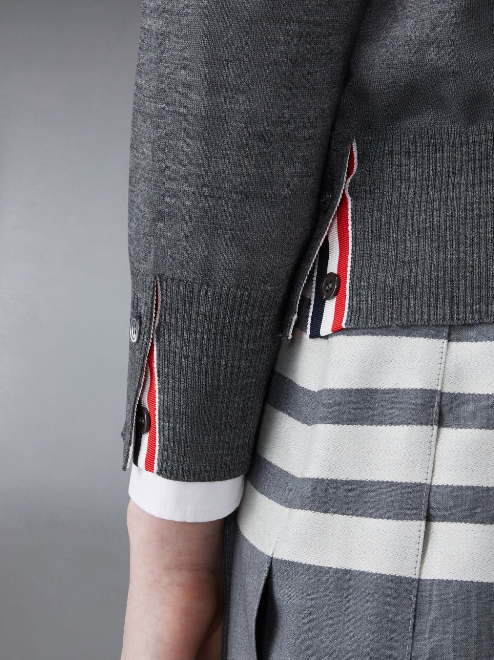 Women Thom Browne Wool 4-Bar Relaxed Pullover Grey | CLT47A59688